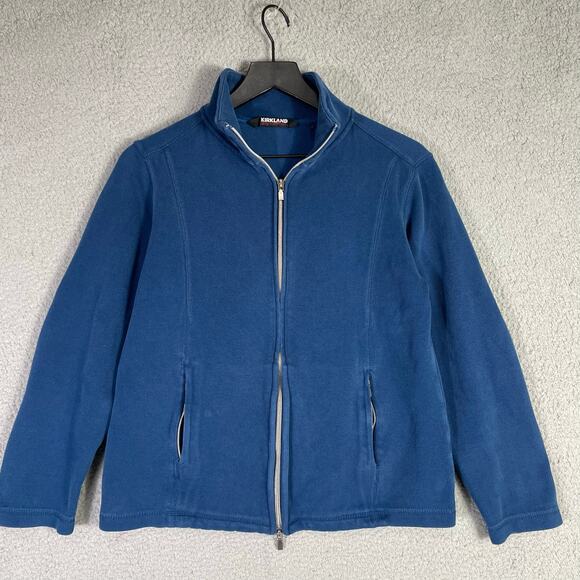 Kirkland Signature Men’s Blue Full Zip Mock Neck Jacket Size S Cotton Blend‎ - Picture 1 of 9